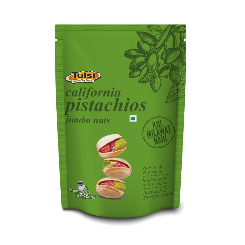 Tulsi Roasted California Pistachios Jumbo Nuts Lightly Salted 200g X 25pcs (5kg. pack)